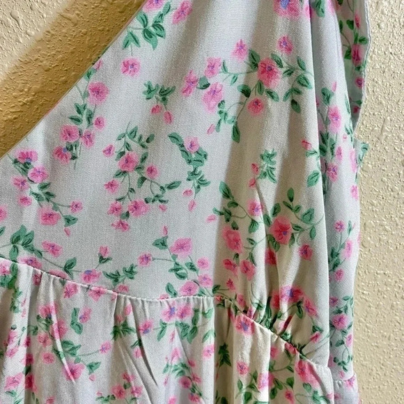 Sokie Collective Size XL The Summer Flutter Dress Green Floral Tiered NEW $189 - Picture 4 of 8